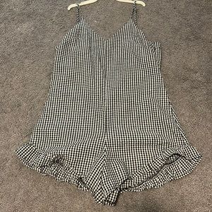 Gingham Print Romper